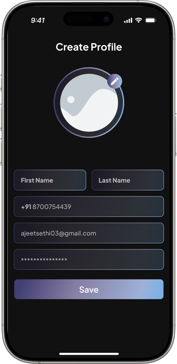 Create Profile Screen